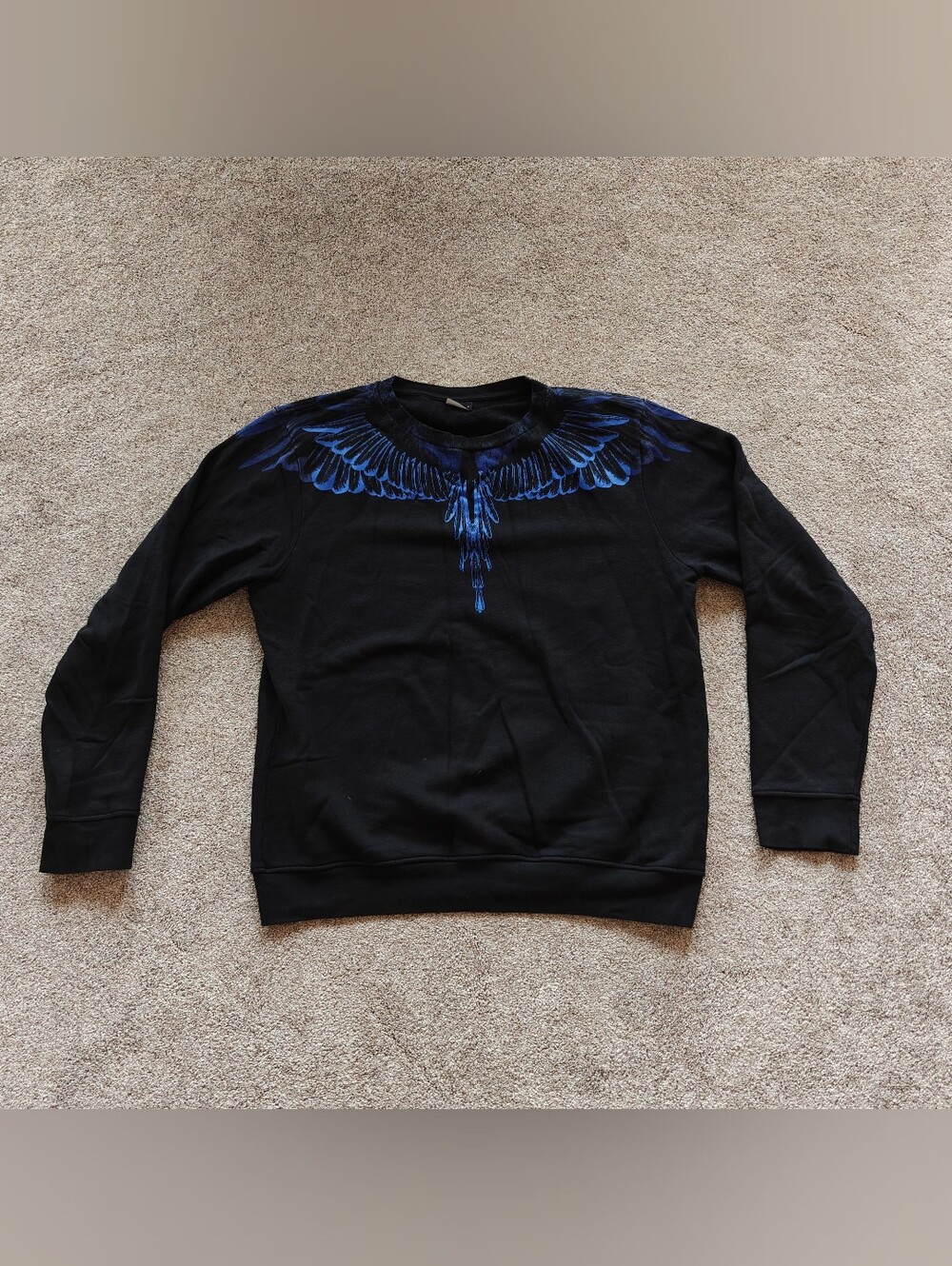 Marcelo Burlon County of Milan Blue Wings Sweatshirt Black Size L